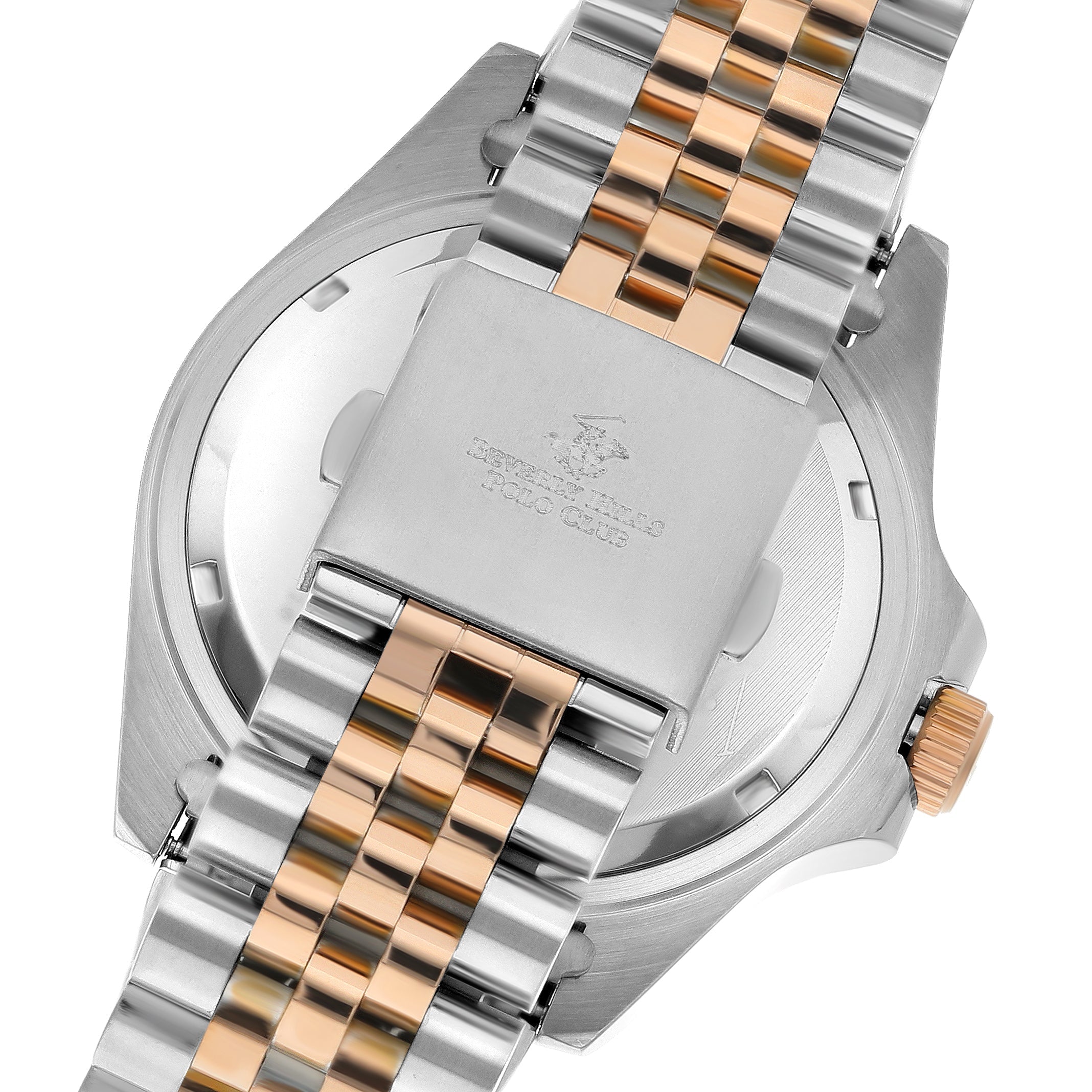 Beverly Hills Polo Club Waterproof Two-Tone Black Dial Date Watch BP3126X.550