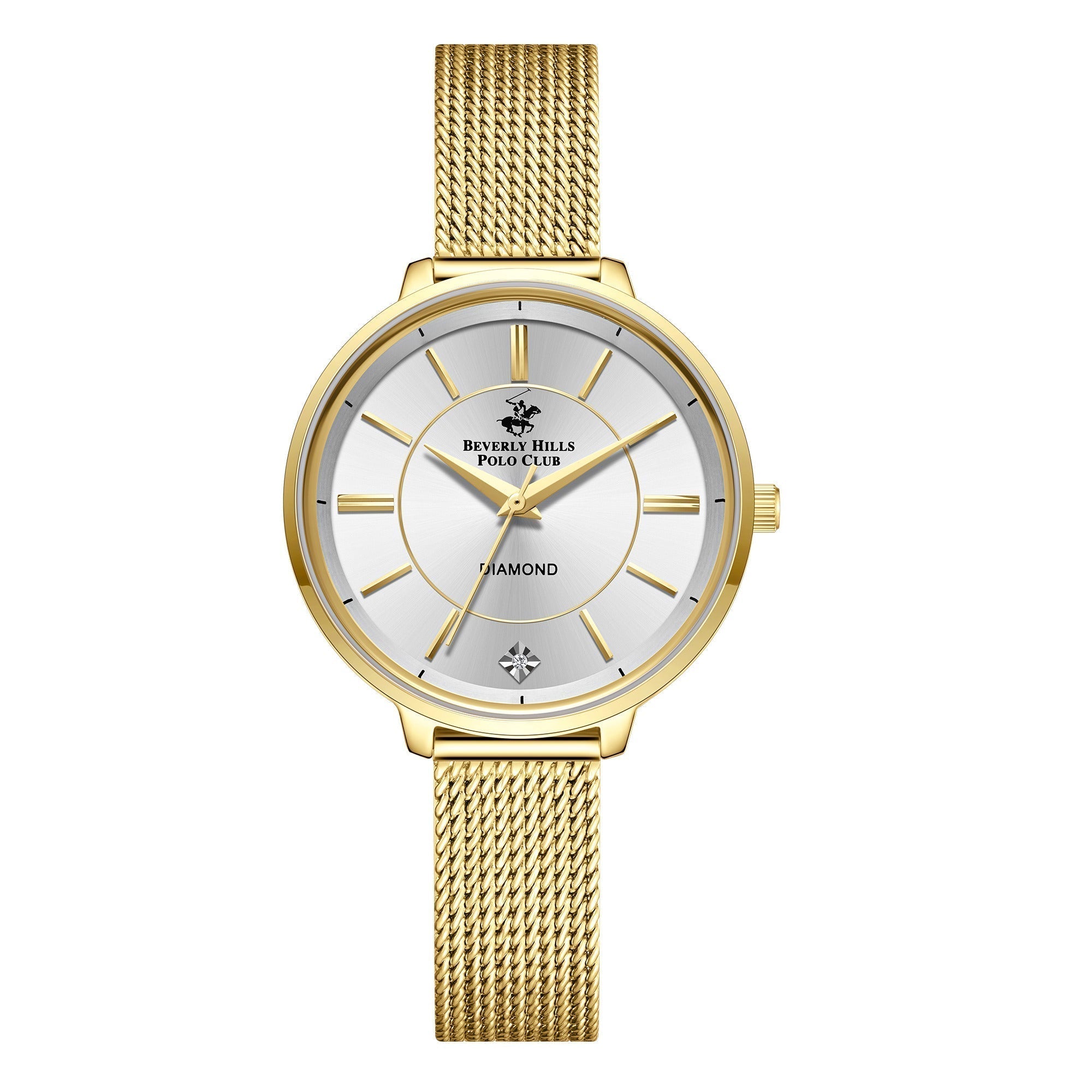 Beverly Hills Polo Club Gold Mesh Diamond Watch – BP3312X.130
