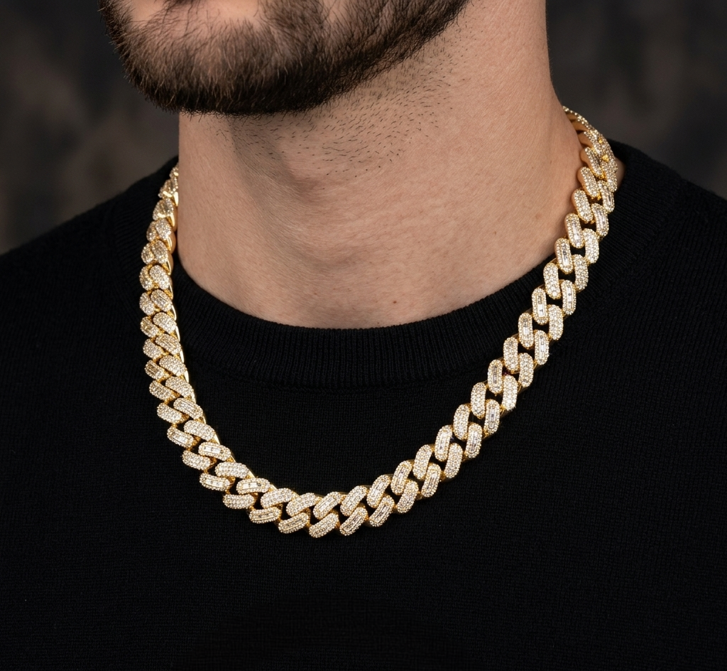 Big Daddy 10MM Baguette Iced Out Gold Cuban Chain