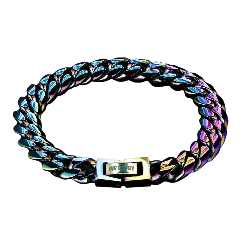 Big Daddy 10mm Rainbow Miami Cuban Link Bracelet - Bracelet