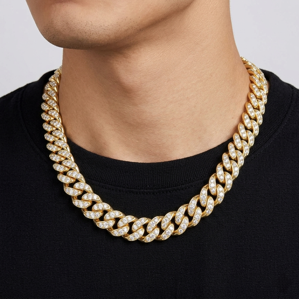 Big Daddy 12MM Bling Cuban Link Gold Iced Out Chain
