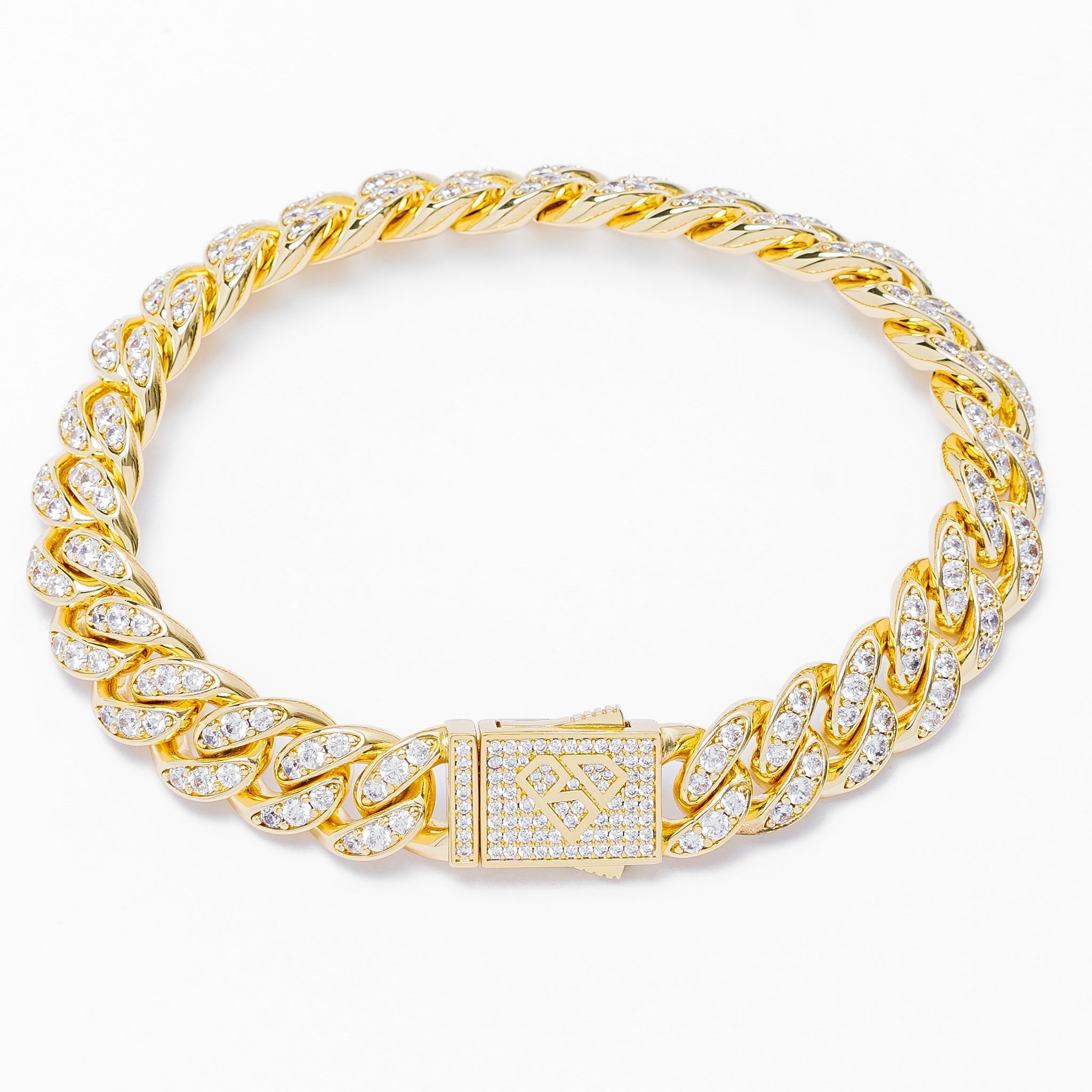 Big Daddy 12MM Bling Cuban Link Gold Iced Out Bracelet