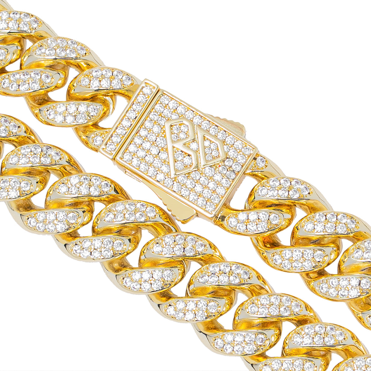 Big Daddy 12MM Gold Diamond Cuban Link Chain - Chain