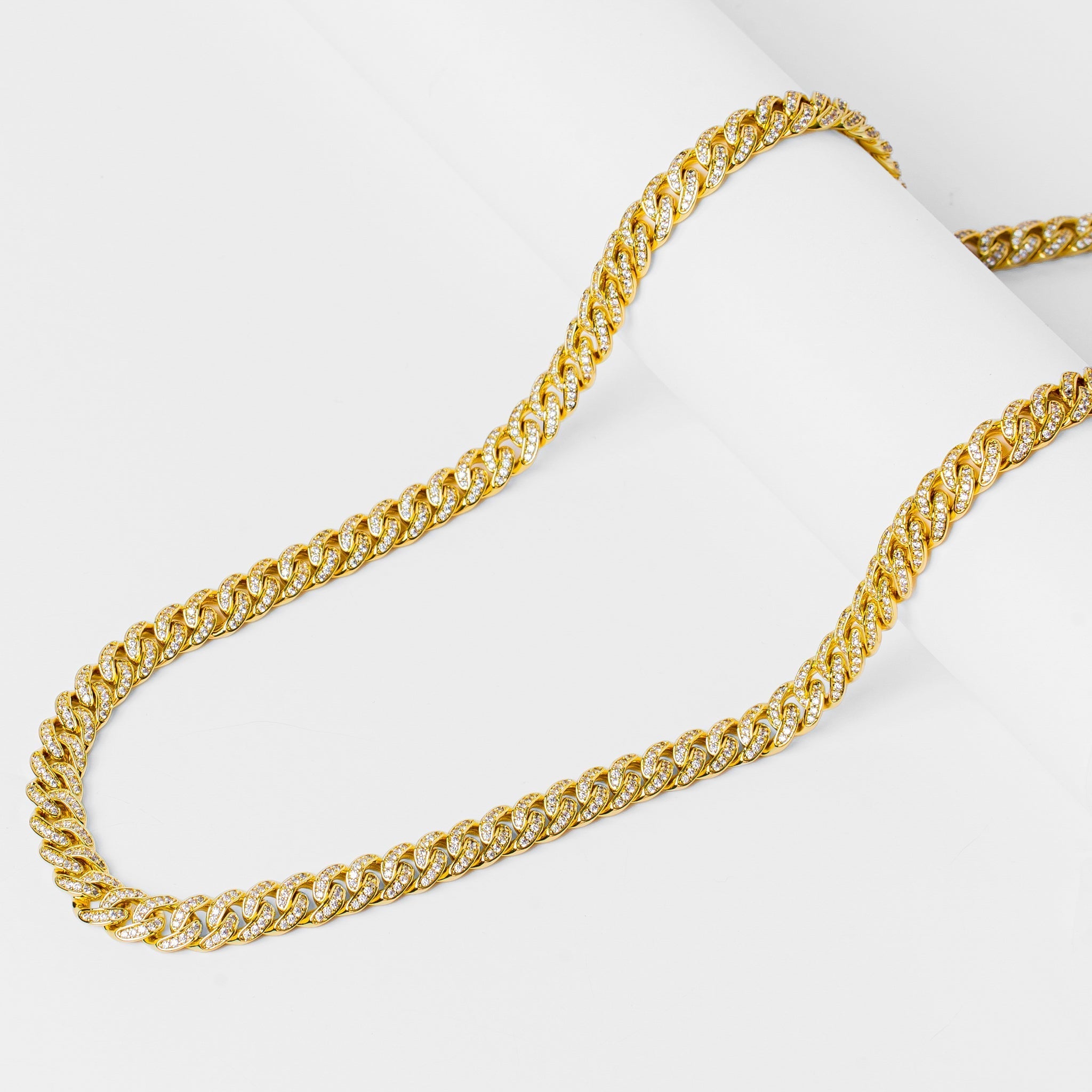Big Daddy 8MM Bling Curb Cuban Gold Iced Out Chain