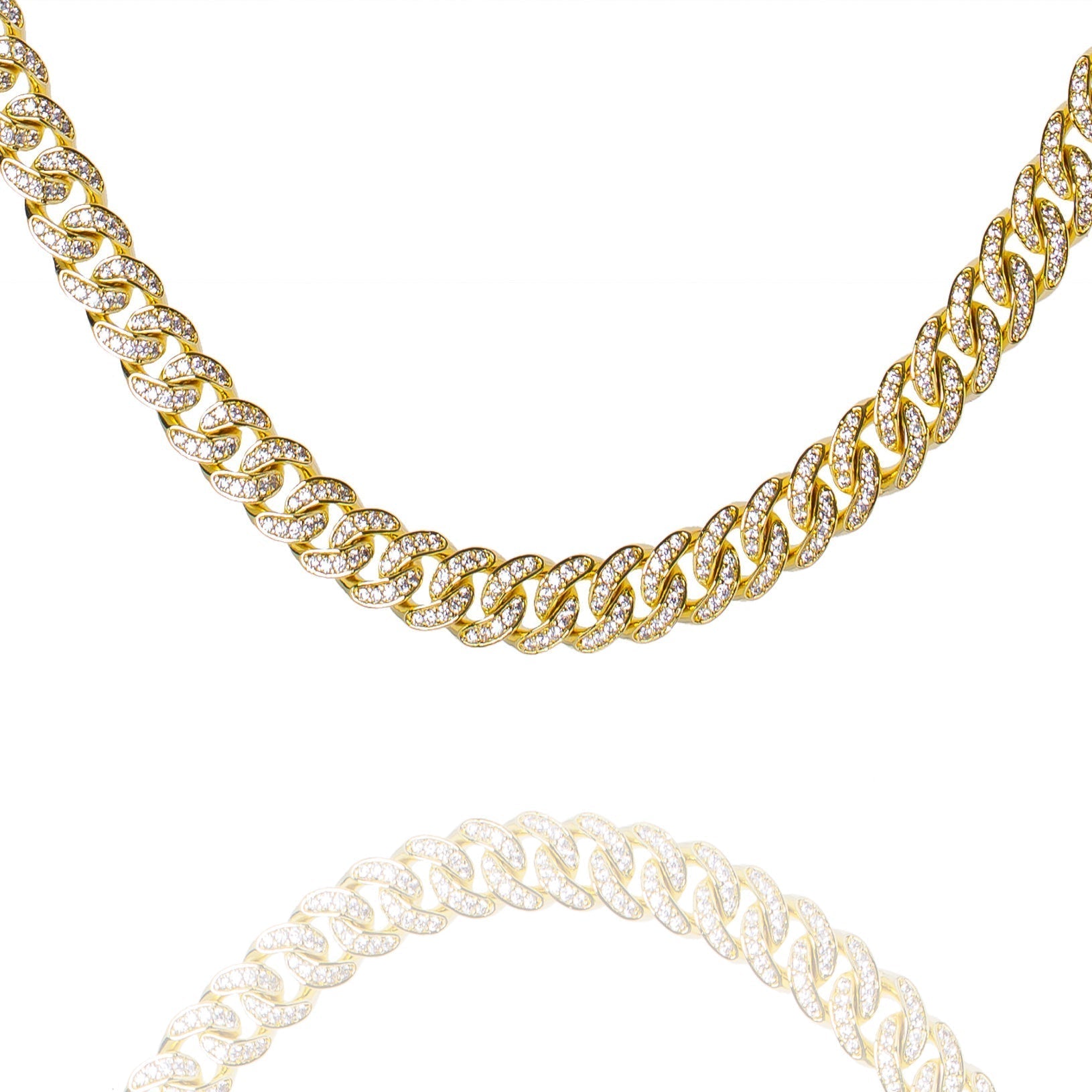 Big Daddy 8MM Bling Curb Cuban Gold Iced Out Chain