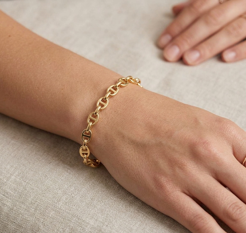 Big Daddy 8MM Gold Mariner Link Bracelet
