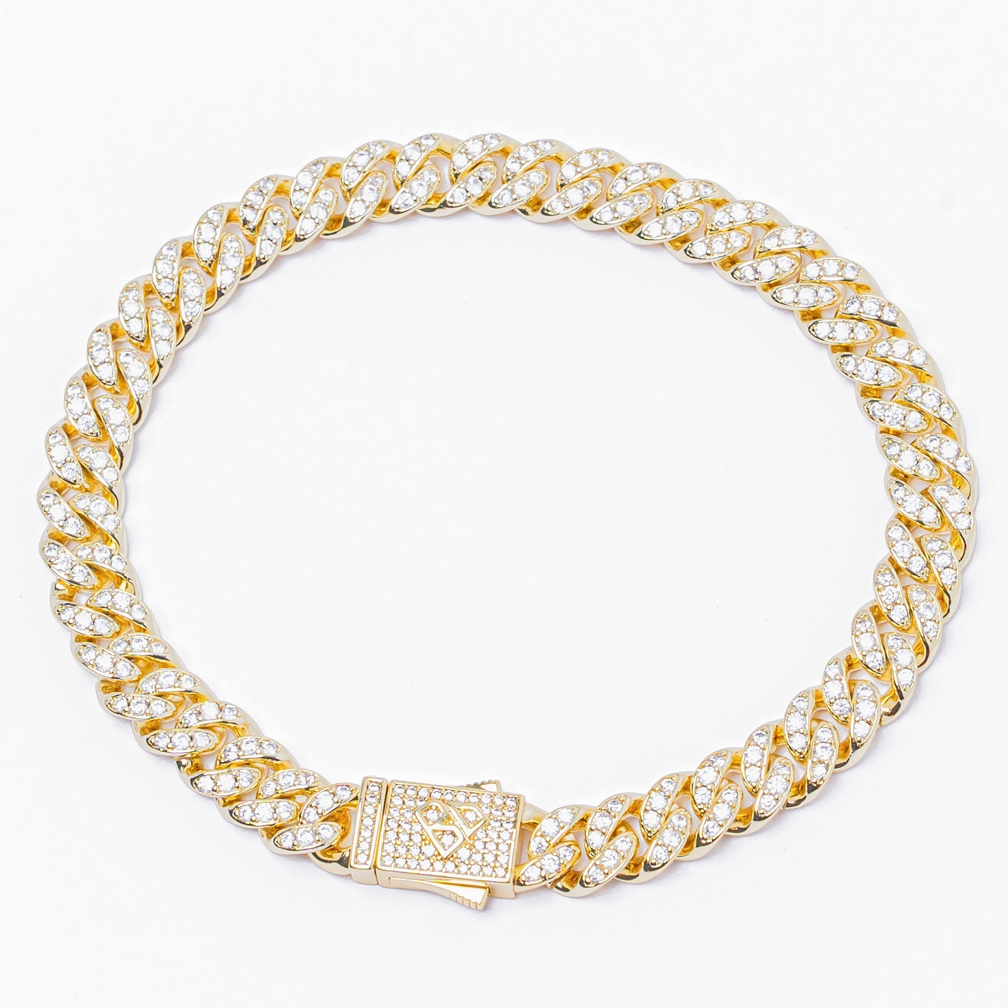 Big Daddy 8MM Iced Out Gold Cuban Link Bracelet - Bracelet