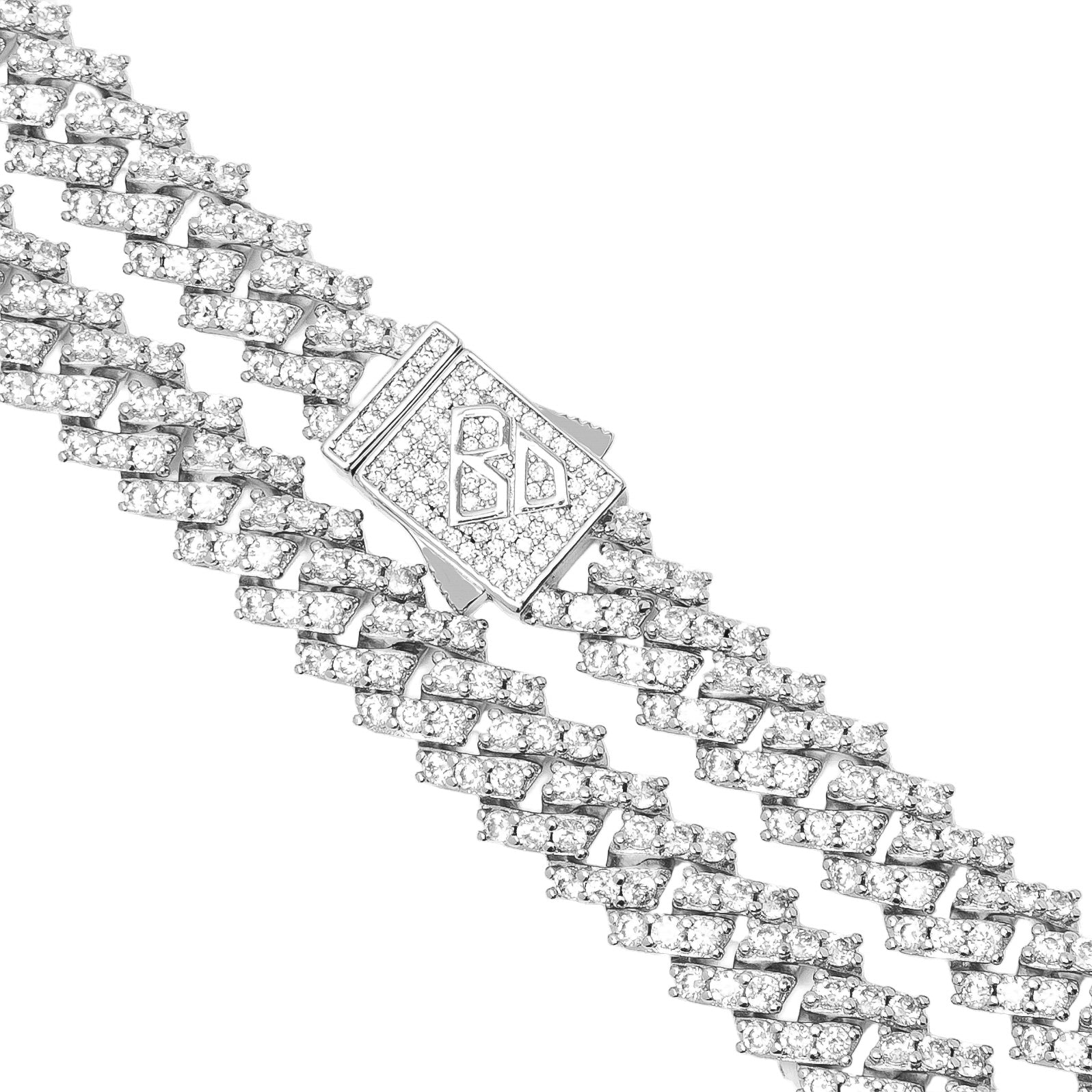 Big Daddy 9MM Diamond Prong Silver Cuban Link Iced Out Chain