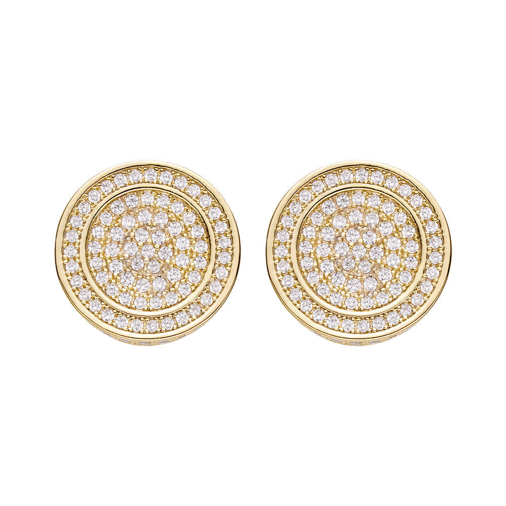 Big Daddy All Diamond Pave Round Earring - Earring