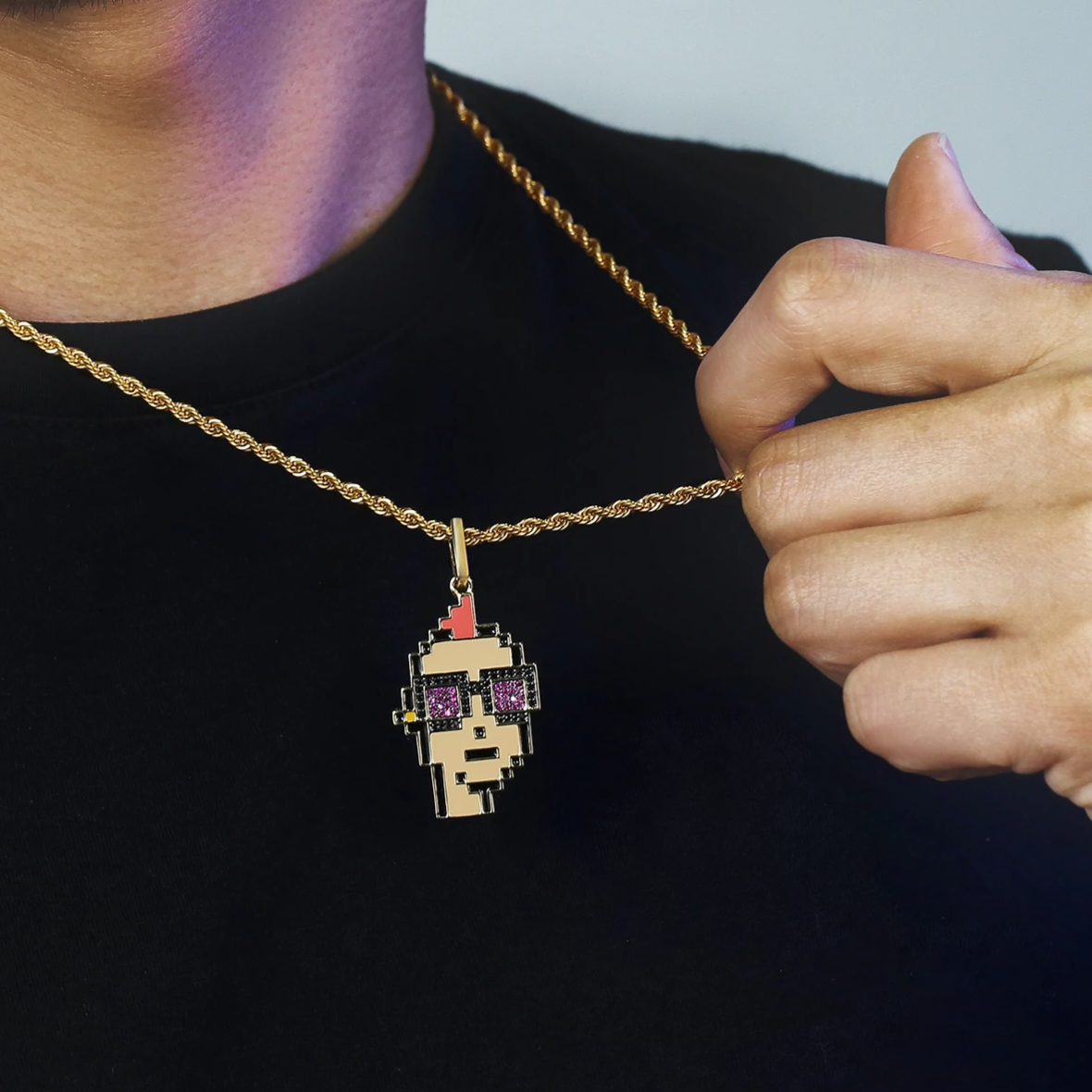 Big Daddy Iced Out Cryptopunk NFT Pendant #2 - Limited edition