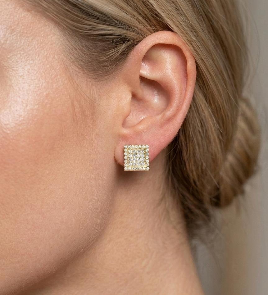 Big Daddy Iced Out Square Earring