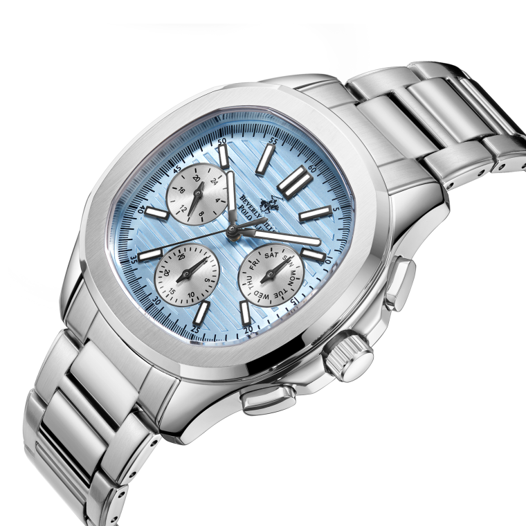 Beverly Hills Polo Club Multifunction Blue Dial Silver Watch BP3212X.300