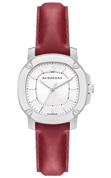 Burberry Brit The Britain White Dial Red Leather Strap Watch for Women - BBY1705