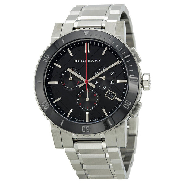 Burberry Black Dial Chronograph Stainless Steel Men's Watch BU9380 - Watches of Australia