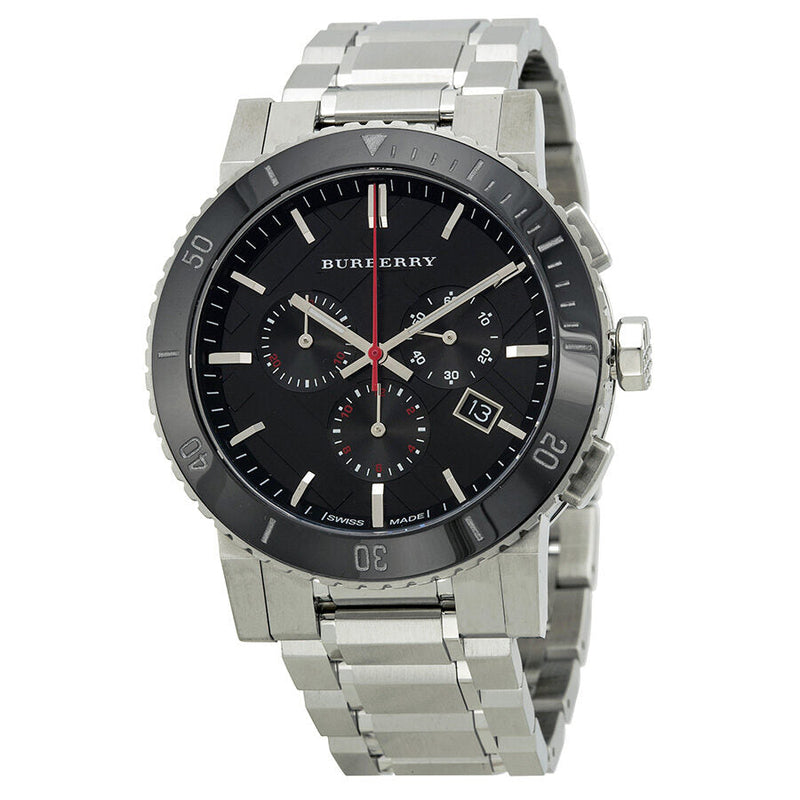 Burberry Black Dial Chronograph Stainless Steel Men's Watch BU9380 - Watches of Australia