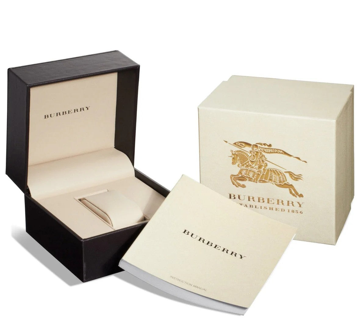 Burberry Britain BBY1800 luxury watch box and packaging with brand logo