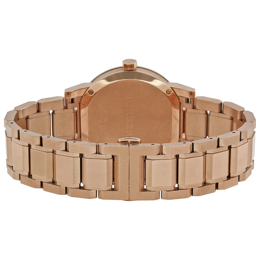 Burberry The City Rose Check Stamped Dial Rose Gold Stainless Steel Women's BU9034