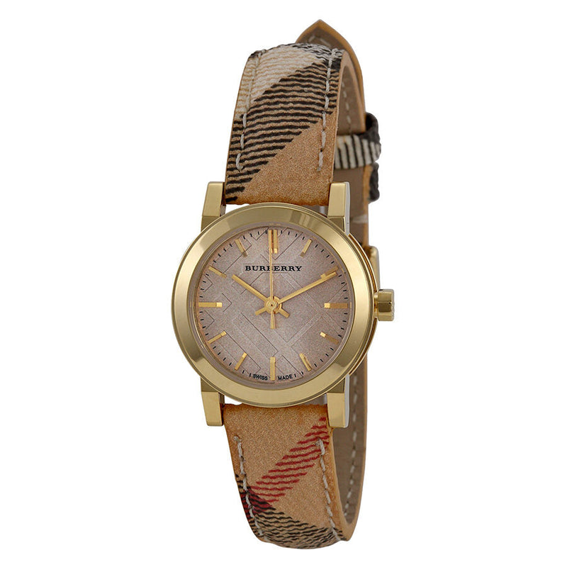 Burberry Champagne Dial Haymarket Check Fabric Ladies Watch Burberry BU9219 - Watches of Australia