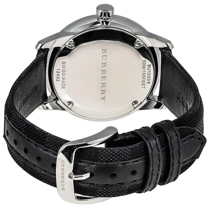 Burberry Men's Check Stamped Round Dial Men's Watch BU10008 - The Watches Men & CO #3