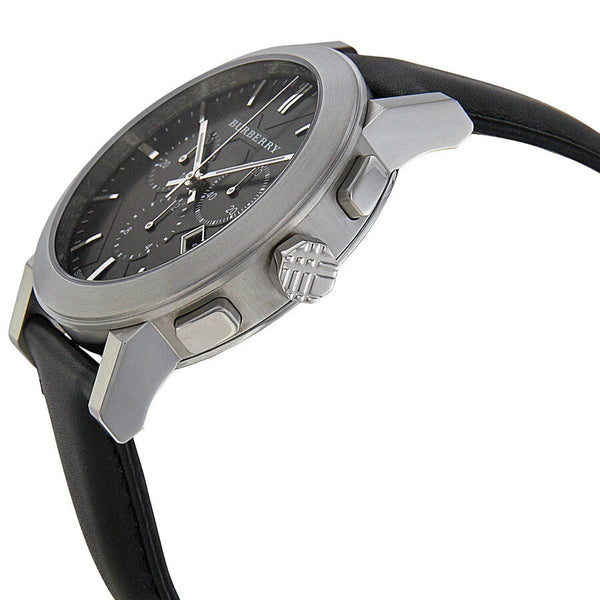 Burberry  Chronograph Black Dial Black Leather Men's Watch BU9356 - Watches of Australia #2