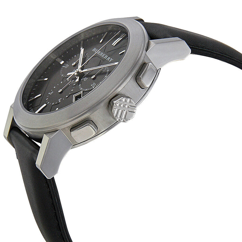 Burberry  Chronograph Black Dial Black Leather Men's Watch BU9356 - Watches of Australia #2