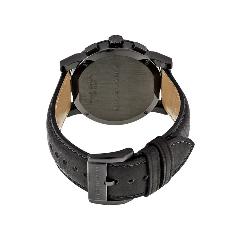 Burberry Chronograph Dark Grey Dial Dark Grey Leather Men's Watch BU9364 - Watches of Australia #3