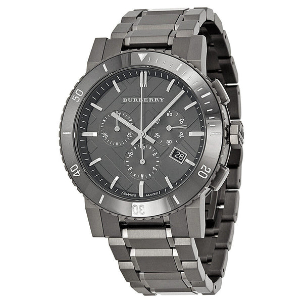 Burberry Chronograph Gunmetal Dial  Grey Ion-plated Stainless Steel Men's Watch BU9381 - Watches of Australia