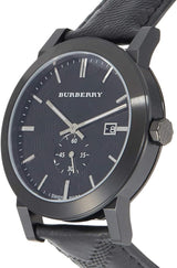 Burberry City Black Leather Strap Men's Watch BU9906