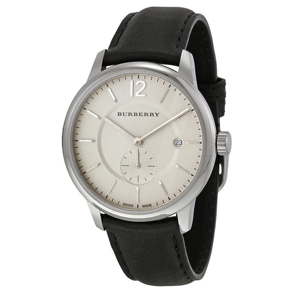 Burberry Classic Round Beige Dial Black Leather Men's Watch BU10000 - Watches of Australia