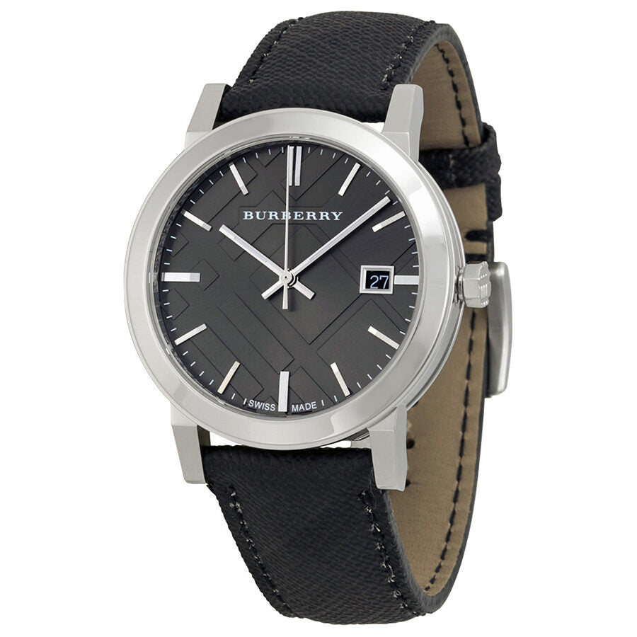 Burberry Grey Dial Black Polyvinyl Strap Men's Watch BU9030
