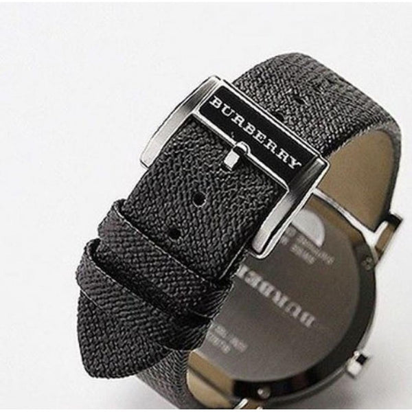 Burberry Leather Strap Nova Check Black Dial Unisex Watch BU9024