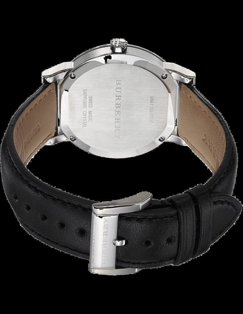 Burberry City Black Dial Black Leather Men's Watch BU9009