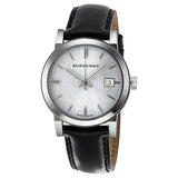 Burberry Silver Dial Black Leather Ladies Watch BU9106 - Watches of Australia