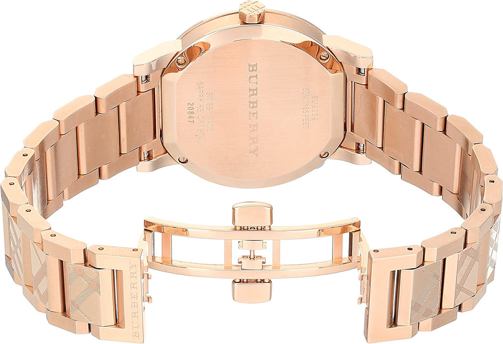 Burberry The City Engraved Check Rose Gold Women's Watch BU9039