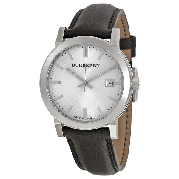 Burberry The City Silver Dial Black Leather Men's Watch BU9008 - Watches of Australia