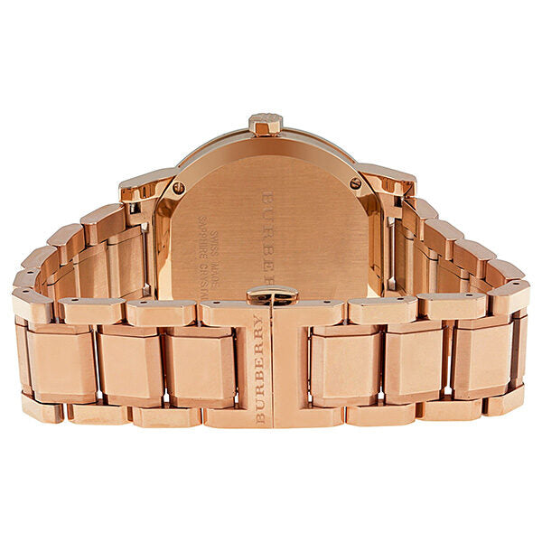 Burberry White Check Pattern Dial Rose Gold-plated Unisex Watch BU9004