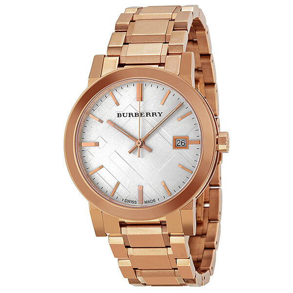 Burberry White Check Pattern Dial Rose Gold-plated Unisex Watch BU9004 - Watches of Australia