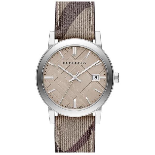 Burberry Brown Dial Brown Chequered Leather Strap Watch For Unisex Unisex Watch  BU9029 - Watches of Australia