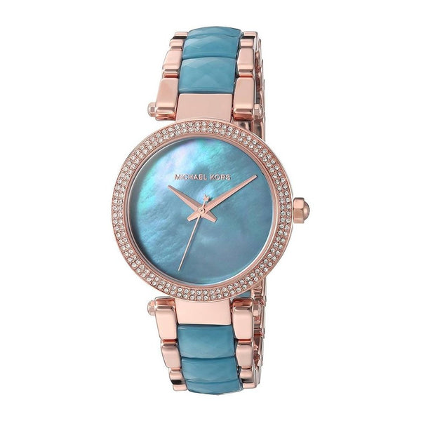 Michael Kors Parker Blue Mother Of Pearl Dial Ladies Watch MK6491