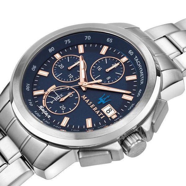 Maserati Successo Silver Chronograph Blue Dial R8873645004 - Watches of Australia #2