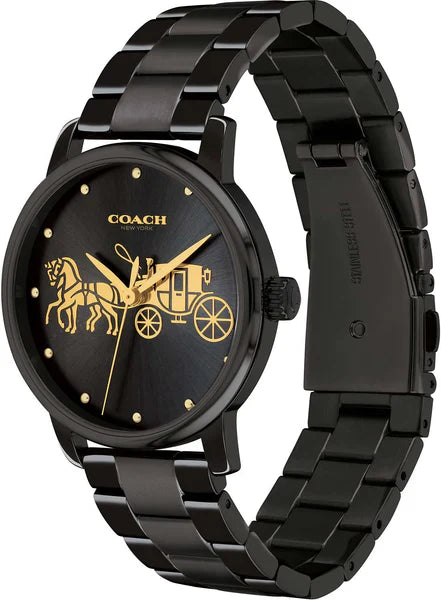 Coach Grand Black Stainless Steel Watch - 14502925