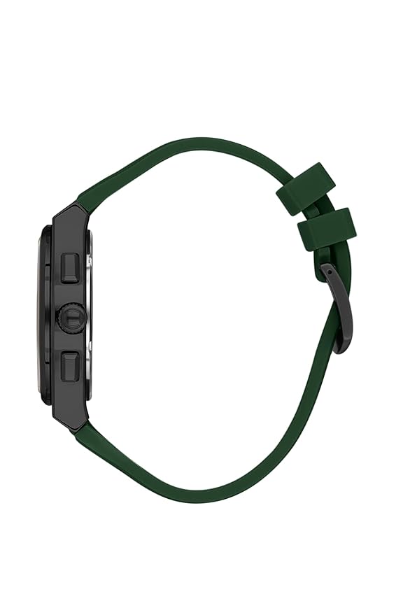 Daniel Klein watch shown from side profile with green silicone strap