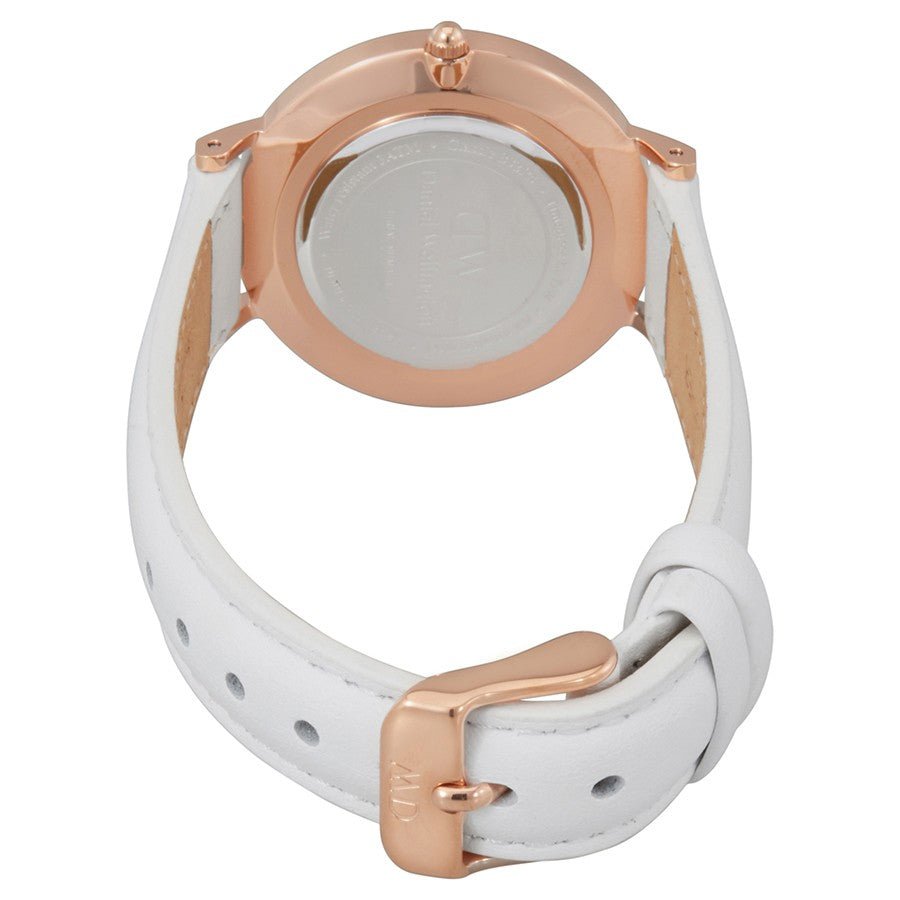 Daniel Wellington Petite Bondi 32mm White Dial Genuine Leather Women's Gold Watch - DW00100189