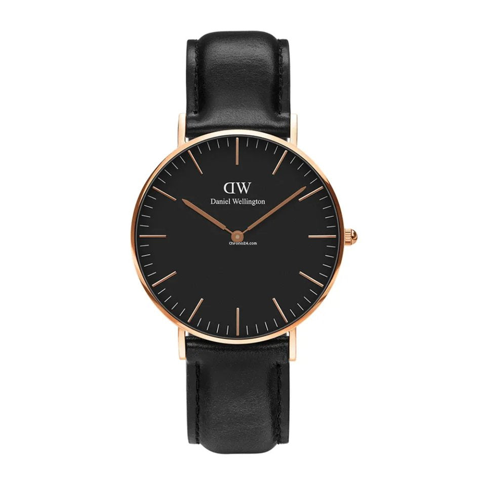 Daniel Wellington Sheffield 36mm Black Dial Gold Watch - DW00100139