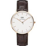 Daniel Wellington White Classic York 36mm Women's Gold Watch DW00100038