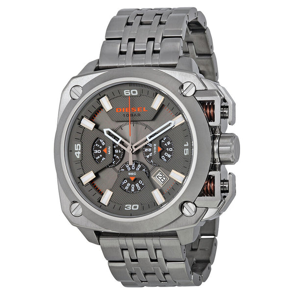 Diesel BAMF Chronograph Grey Dial Grey Ion-plated Men's Watch DZ7344 - Watches of Australia