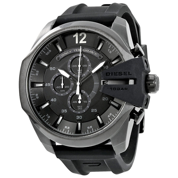 Diesel Chief Chronograph Black Dial Black Silicone Men's Watch #DZ4378 - Watches of Australia