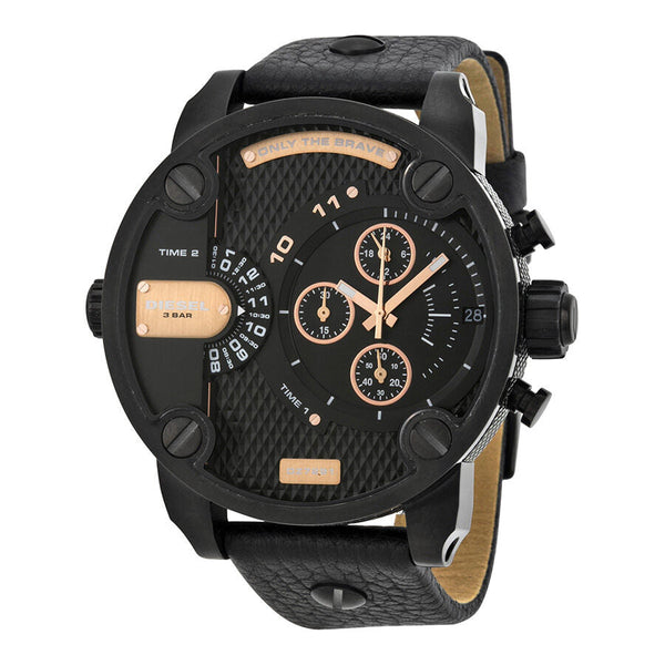 Diesel Little Daddy Dual Time Chronograph Black Dial Men's Watch #DZ7291 - Watches of Australia