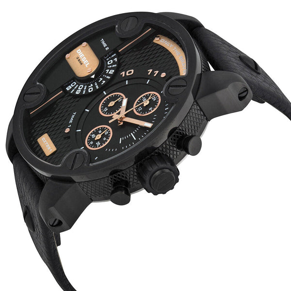 Diesel Little Daddy Dual Time Chronograph Black Dial Men's Watch #DZ7291 - Watches of Australia #2