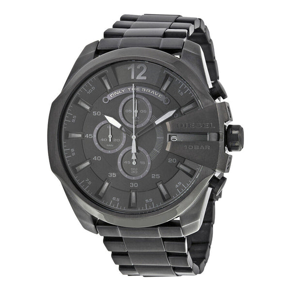 Diesel Mega Chief  Chronograph Black Dial Men's Watch #DZ4355 - Watches of Australia